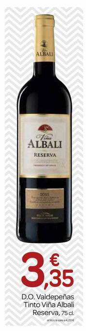 Supermercados El Jamón D.o. valdepeñas tinto viña albali reserva oferta