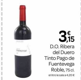 Supermercados El Jamón D.o. ribera del duero tinto pago de fuentevega roble oferta