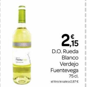 Supermercados El Jamón D.o. rueda blanco verdejo fuentevega oferta
