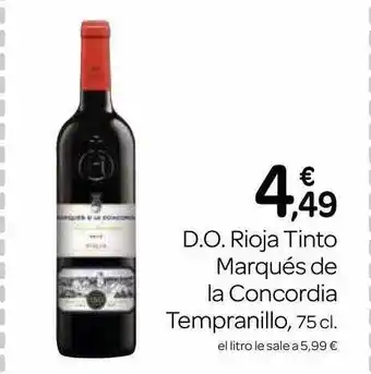 Supermercados El Jamón D.o. rioja tinto marqués de la concordia tempranillo oferta