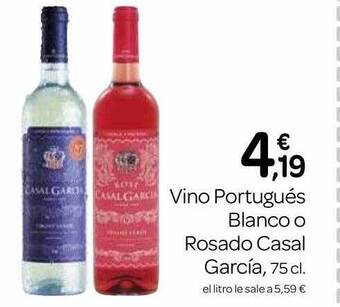 Supermercados El Jamón Vino portugués blanco o rosado casal garcía oferta
