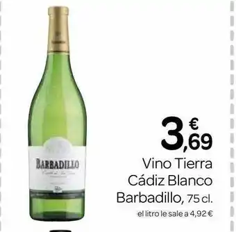 Supermercados El Jamón Vino tierra cádiz blanco barbadillo oferta