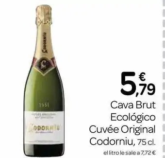 Supermercados El Jamón Cava brut ecológico cuvée original codorniu oferta