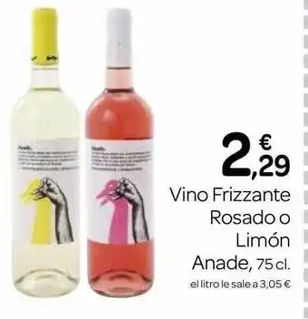 Supermercados El Jamón Vino frizzante rosado o limón anade oferta