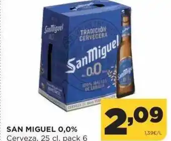 Alimerka San miguel 0.0% cerveza pack 6 oferta