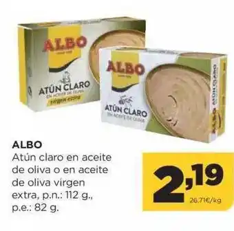 Alimerka Albo atún claro en aceite de oliva o en aceite de oliva virgen extra oferta