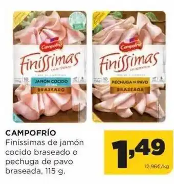 Alimerka Campofrío finíssimas de jamón cocido braseado o pechugas de pavo braseada oferta