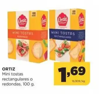 Alimerka Artiz mini tostas rectangulares o redondas oferta