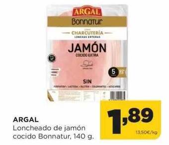 Alimerka Argal loncheado de jamón cocido bonnatur oferta