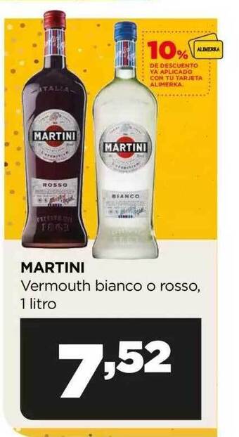 Alimerka Martini vermouth bianco o rosso oferta