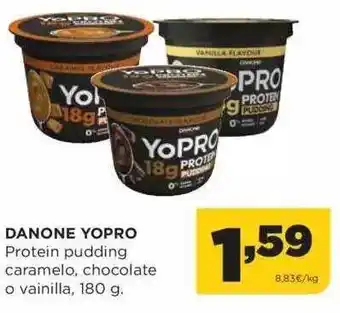 Alimerka Danone yopro protein pudding caramelo, chocolate o vainilla oferta
