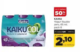 Alimerka La 2a unidad 50% dto kaiku yogur líquido zero pack 6 oferta