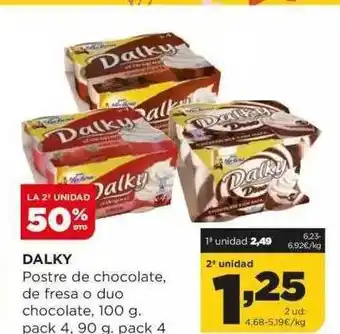 Alimerka La 2a unidad 50% dto dalky postre de chocolate, de fresa o duo chocolate pack 4 pack 4 oferta