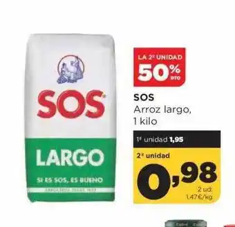 Alimerka La 2a unidad 50% dto sos arroz largo oferta