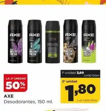 Alimerka La 2a unidad 50% dto axe desodorantes oferta