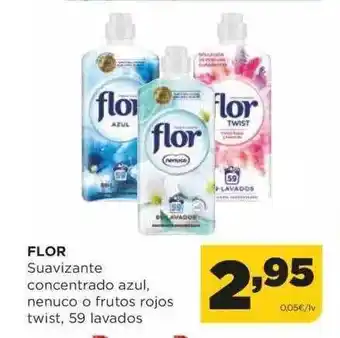 Alimerka Flor suavizante concentrado azul, nenuco o frutos rojos twist, 59 lavados oferta