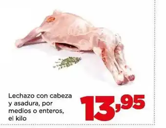 Alimerka Lechazo con cabeza y asadura, por medios o enteros, el kilo oferta