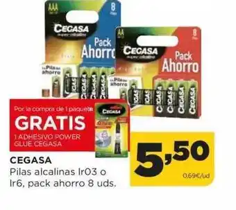 Alimerka Cegasa pilas alcalinas ir03 o ir6 pack ahorro 8 oferta
