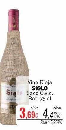 Cuevas Cash Vino rioja siglo saco c.v.c. oferta