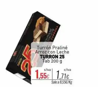 Cuevas Cash Turrón praliné arroz con leche turron 25 oferta
