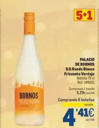 Makro Palacio de bornos d.o. rueda blanco frizzante verdejo oferta