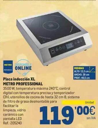 Makro Placa inducción xl metro professional oferta