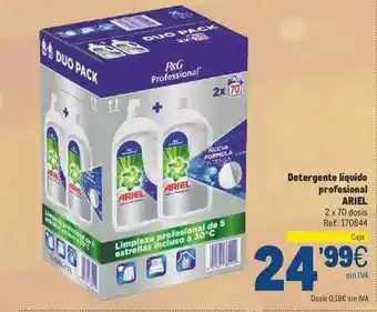 Makro Detergente líquido profesional ariel oferta