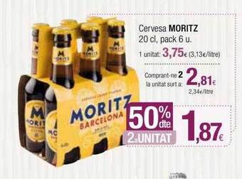 Condis 50% dte 2a unitat cervesa moritz oferta
