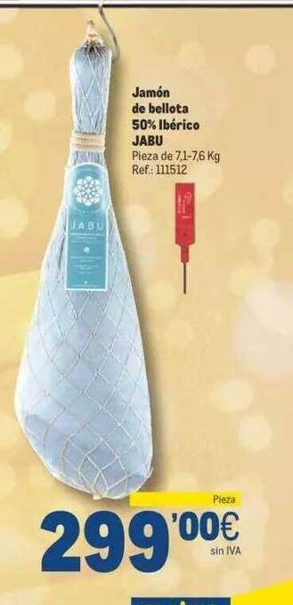 Makro Jamón de bellota 50% ibérico jabu oferta