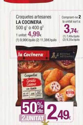 Condis 50% dte 2a unitat croquetes artesanes la cocinera oferta