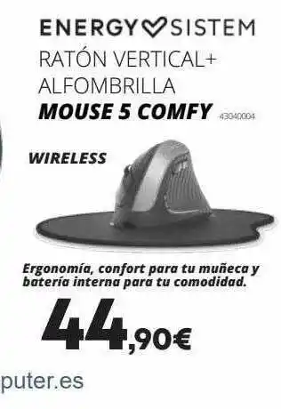 Ecomputer Energy sistem ratón vertical + alfombrilla oferta