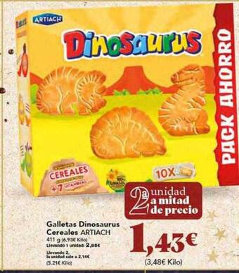 Gadis Galletas dinosaurus cereales artiach oferta