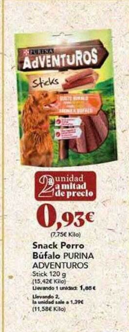 Gadis Snack perro búfalo purina adventuros oferta