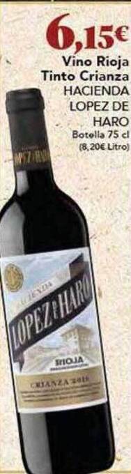 Gadis Vino rioja tinto crianza hacienda lopez de haro oferta