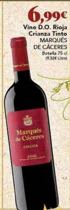 Gadis Vino d.o. rioja crianza tinto marqués de cáceres oferta