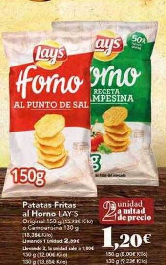 Gadis Patatas fritas al horno lay's oferta