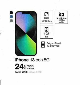 Orange Iphone 13 con 5g oferta
