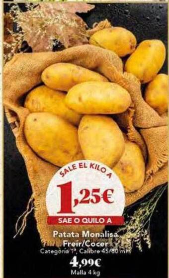 Gadis Patata monalisa freir cocer oferta