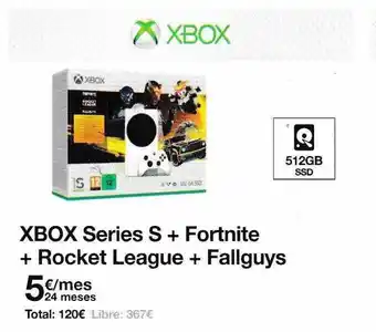 Orange Xbox series s + fornite + rocket league + fallguys oferta