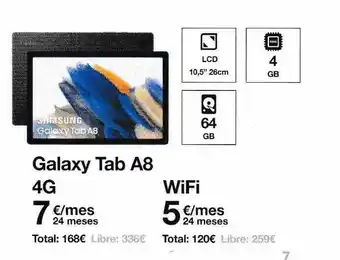 Orange Galaxy tab a8 4g oferta