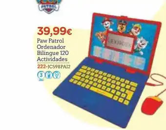 Super Juguete Paw patrol ordenador bilingue 120 actividades oferta