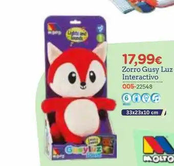 Super Juguete Zorro gusy luz interactivo molto oferta
