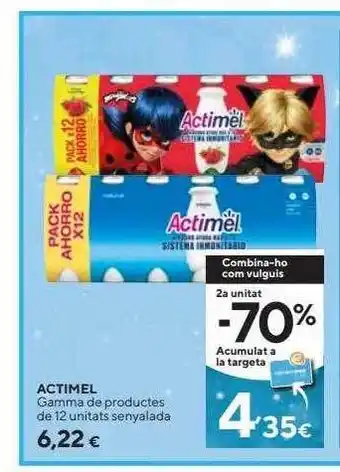 Caprabo Actimel gamma de productes de 12 unitats senyalada oferta