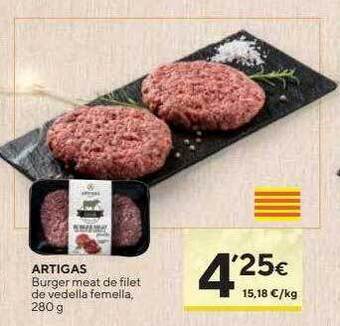 Caprabo Artigas burger meat de filet de vedella femella oferta