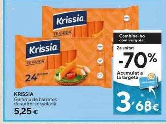 Caprabo Krissia gamma de barretes de surimi senyalada oferta