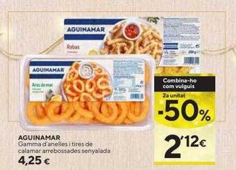 Caprabo 2a unitat -50% aguinamar gamma d'anelles i tires de calamar arrebossades senyalada oferta