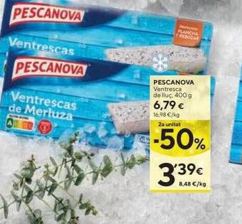 Caprabo 2a unitat -50% pescanova ventresca de lluç oferta