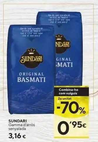 Caprabo 2a unitat -70% sundari gamma d'arròs senyalada oferta