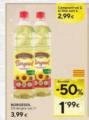 Caprabo 2a unitat -50% borgesol oli de gira-sol oferta