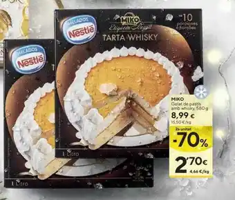 Caprabo 2a unitat -70% miko gelat de pastis amb whisky oferta